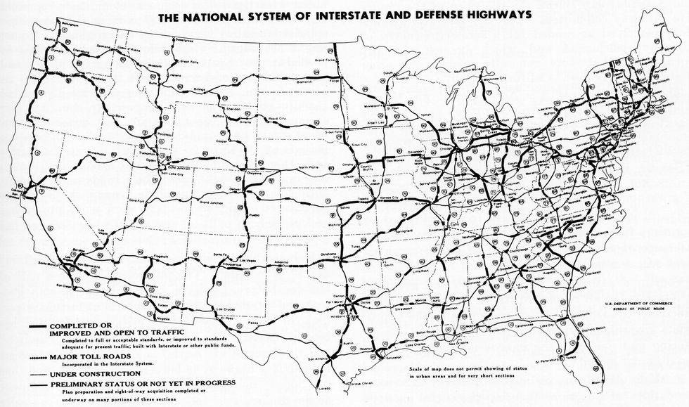 アメリカのハイウェイの地図