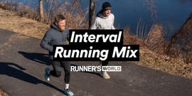 text promoting interval running mix