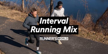 text promoting interval running mix