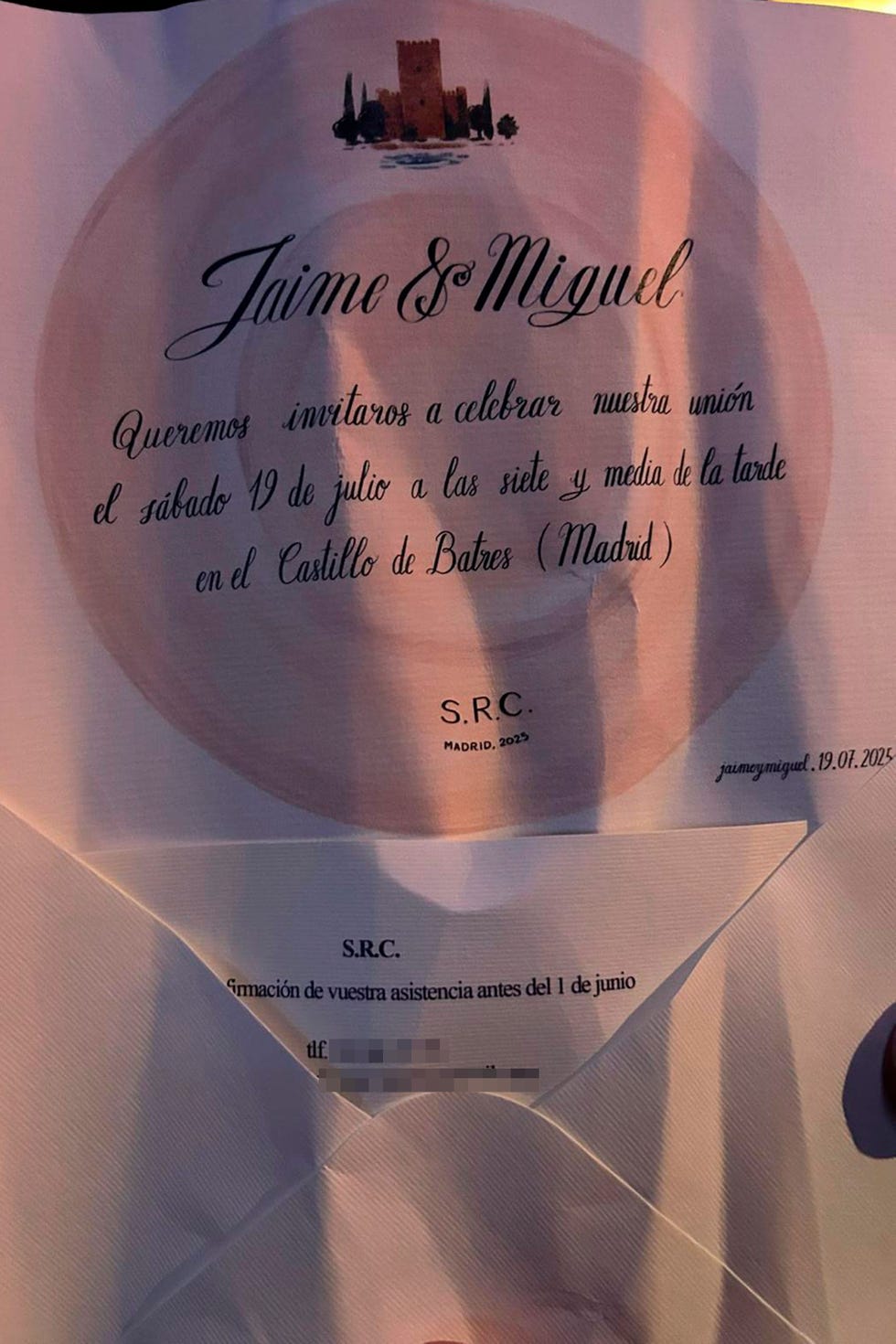 invitacion de boda de jaime cantizano y miguel