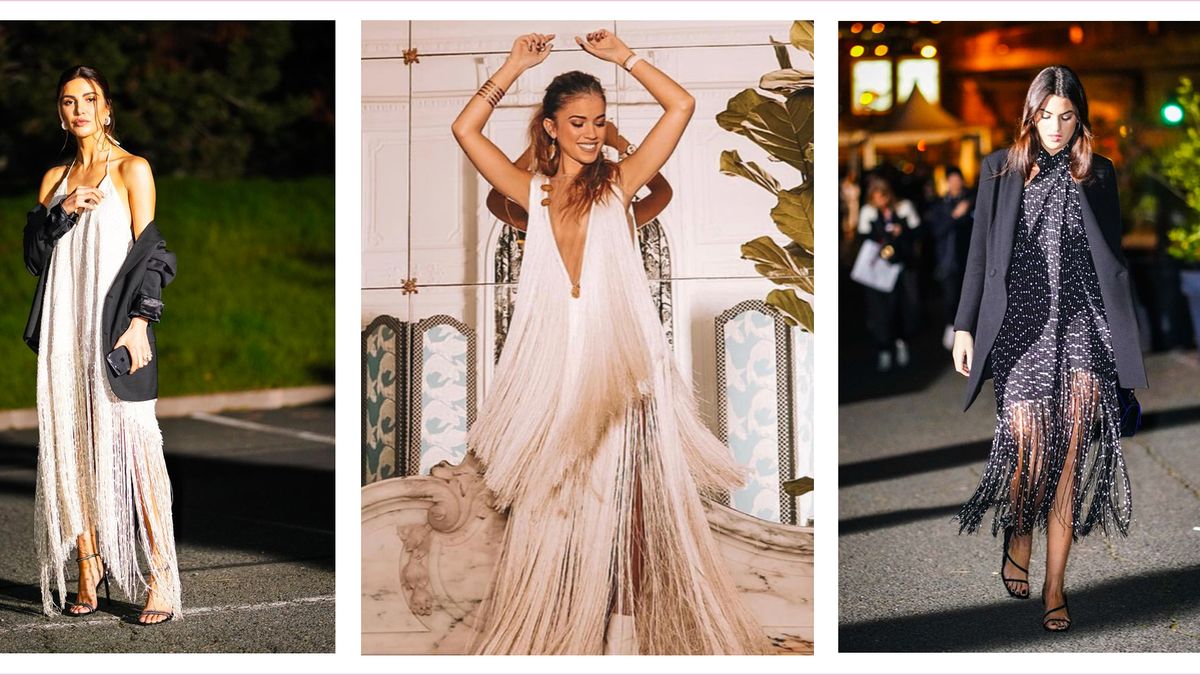 6 Vestidos de Flecos de boda o fiesta que están marcando tendencia - Anclas  Moda