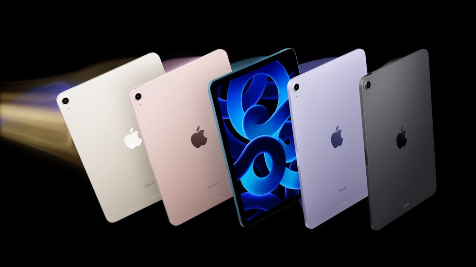 ipad air 2022 model in a range of colours