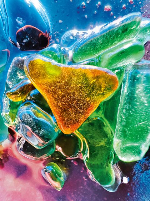 up close photo of sea glass
