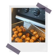 This is an image texas toast and tater tots cooked in iris air fryer