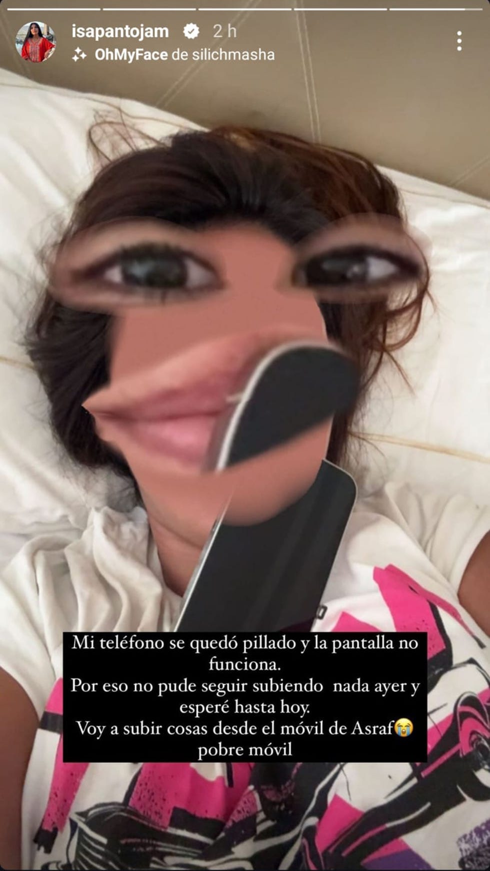 isa pantoja cuenta su disgusto con su telefono movil en su viaje a egipto