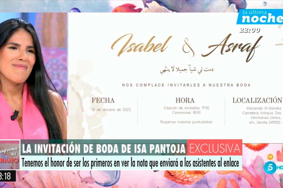 isa pantoja su invitación de boda con asraf beno