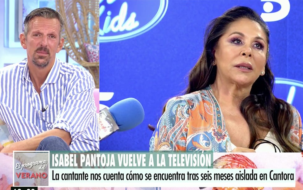 isabel pantoja y joaquín prat hablan en directo durante la presentación de 'idol kids'