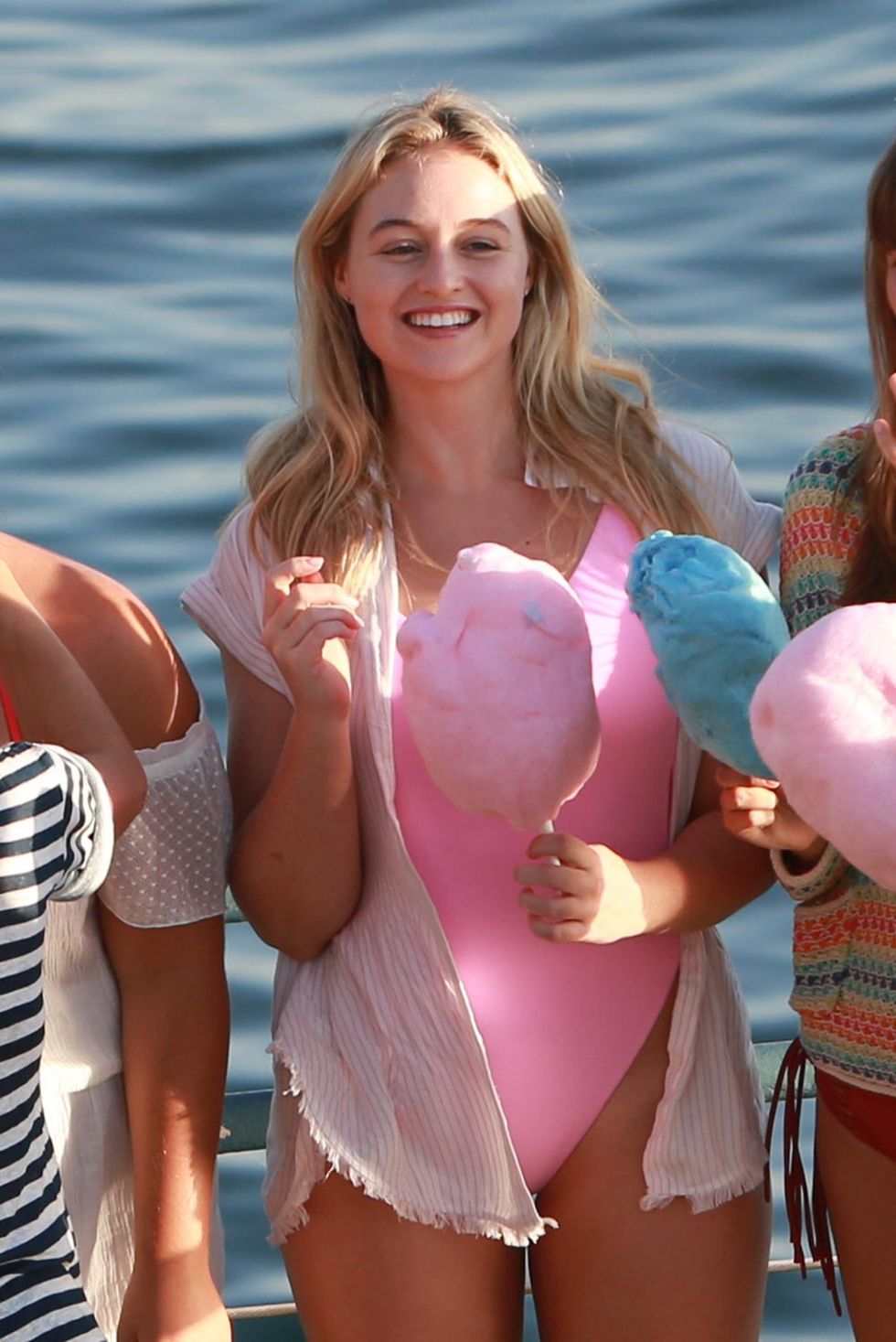 Iskra Lawrence's Aerie Pink One-Piece Swimsuit