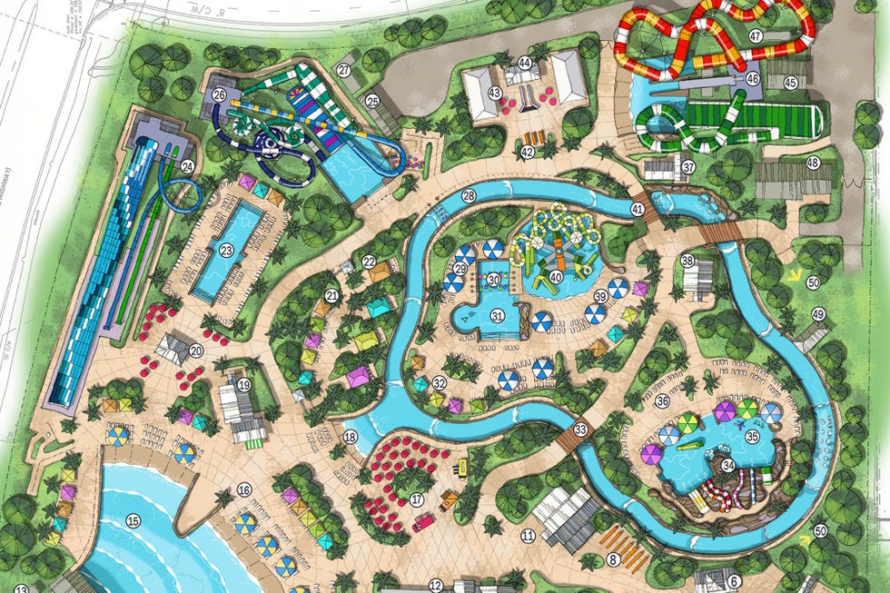 Urban design, Water park, Plan, Amusement park, Residential area, Recreation, Landscape, Leisure, Games, City, 