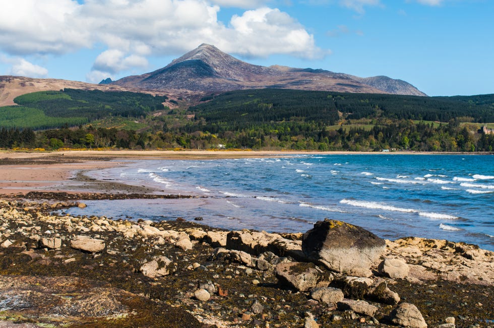 brodick bay and goatfell on the isle of arran, scotland