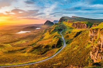 long winding road at quiraing on the isle of skye