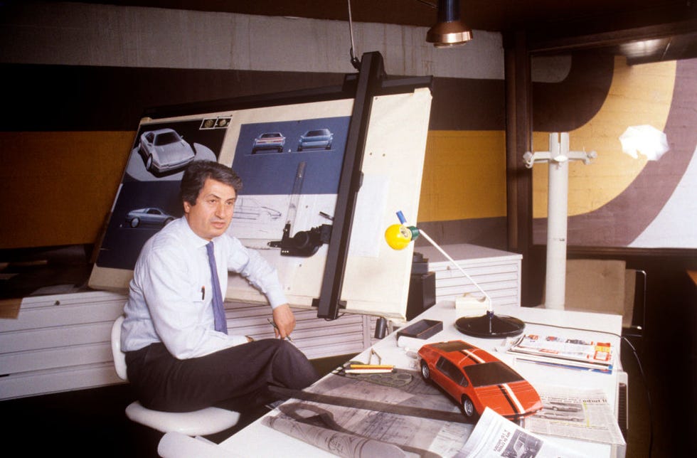 giorgetto giugiaro working in his office