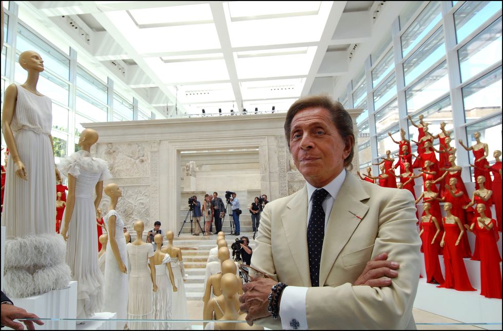 italian fashion designer valentino celebrates 45 years of activity exhibition at the ara pacis museum in rome, italy on july 06, 2007