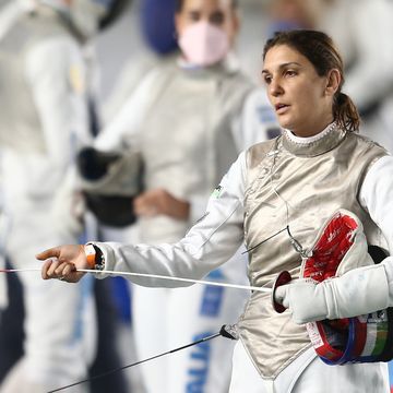 italian fencer arianna errigo looks on during italian