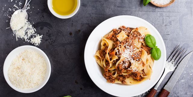 Italian pasta pappardelle bolognese