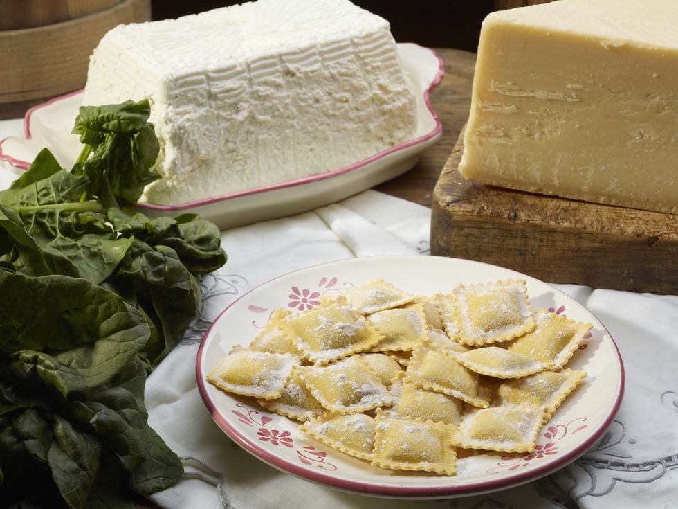 italian ravioli pasta with ricotta cheese