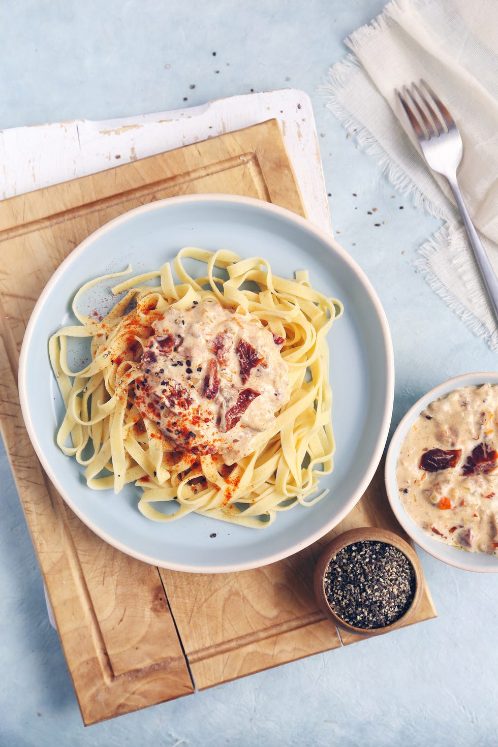 italian tagliatelle with sun dried tomato cream sauce