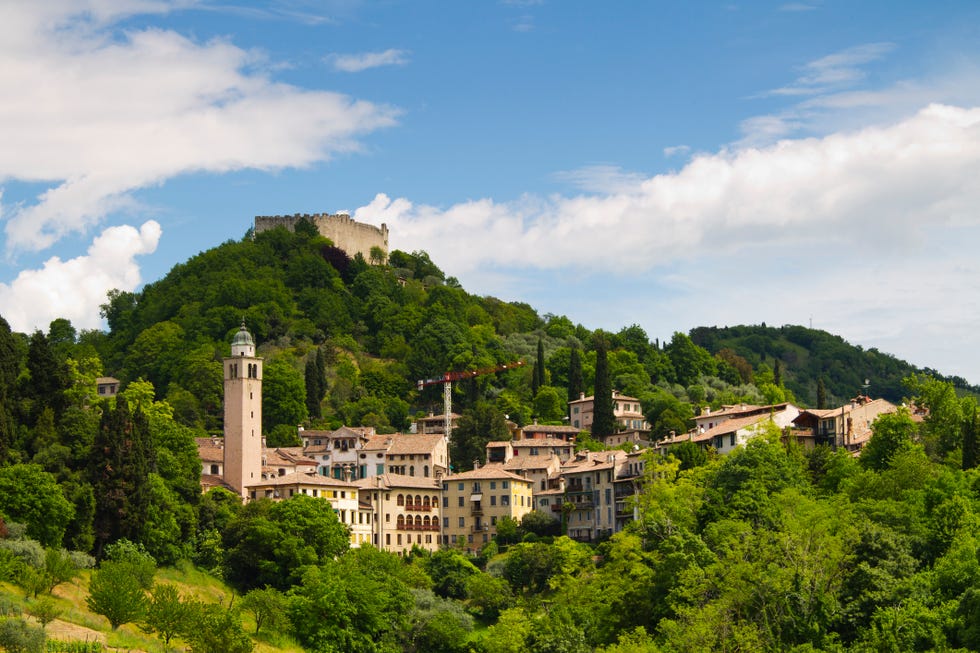 italy, asolo, the town and the fortress