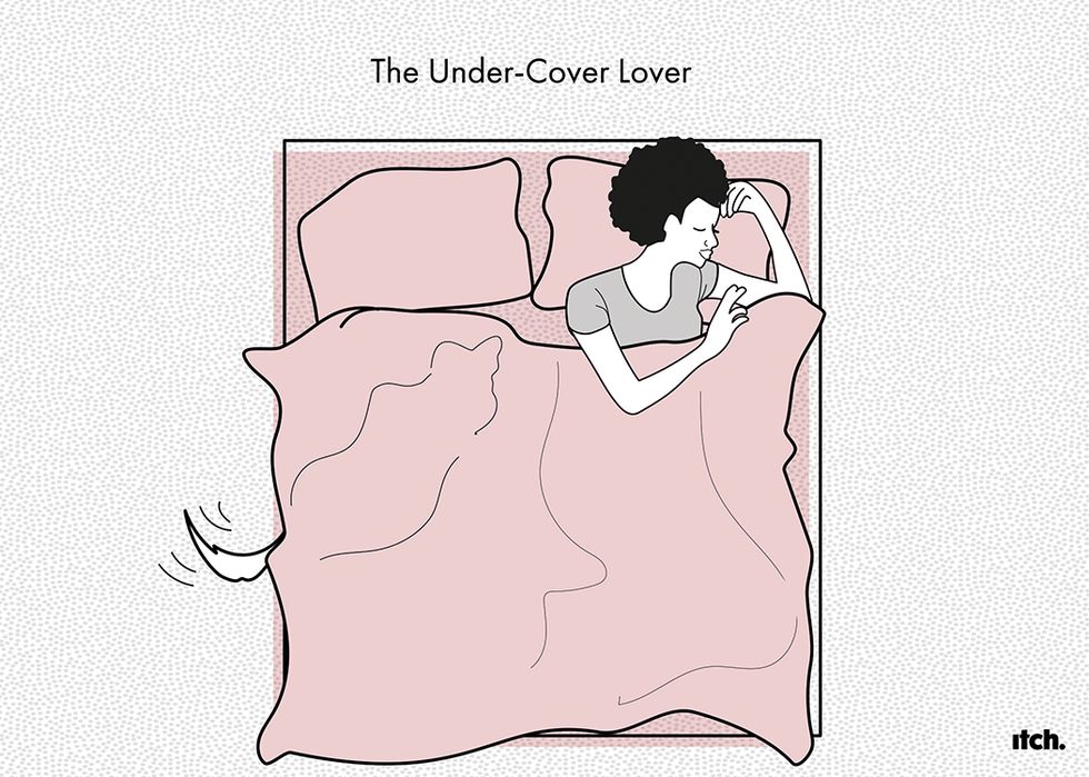 Pet under covers illustration new study of pet sleeping positions 