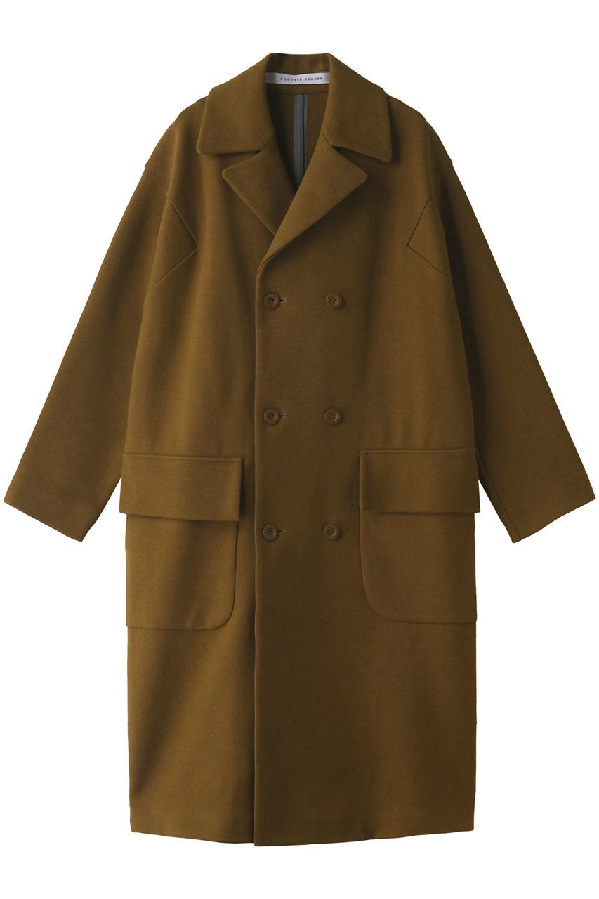 a brown trench coat