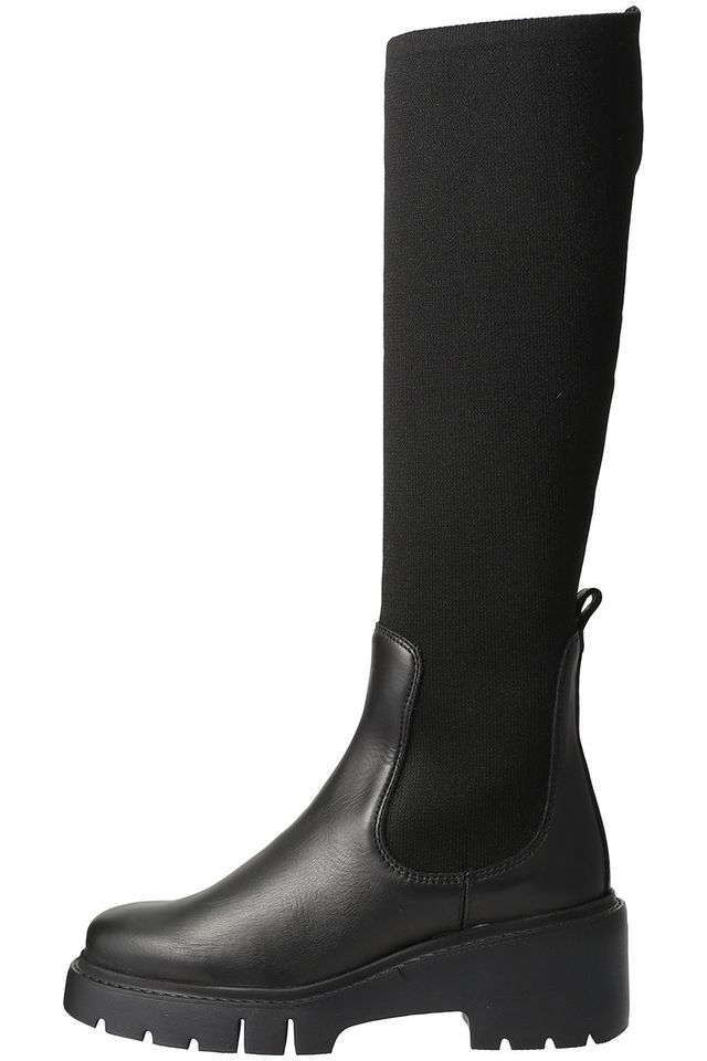 a black boot with a white background