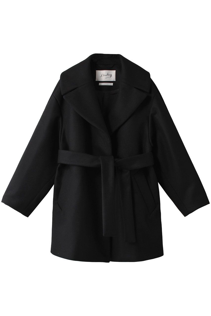 新品未使用✨◆JAEGER◆45万 英 カシミヤ100%ロングコート38 黒 セール】 カシミヤ100％コート(ベルト付き) （ステンカラー
