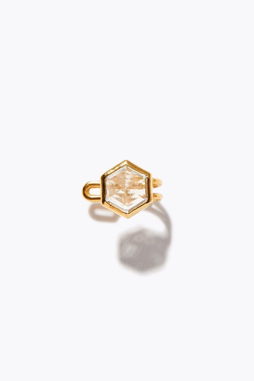 a gold ring with a diamond