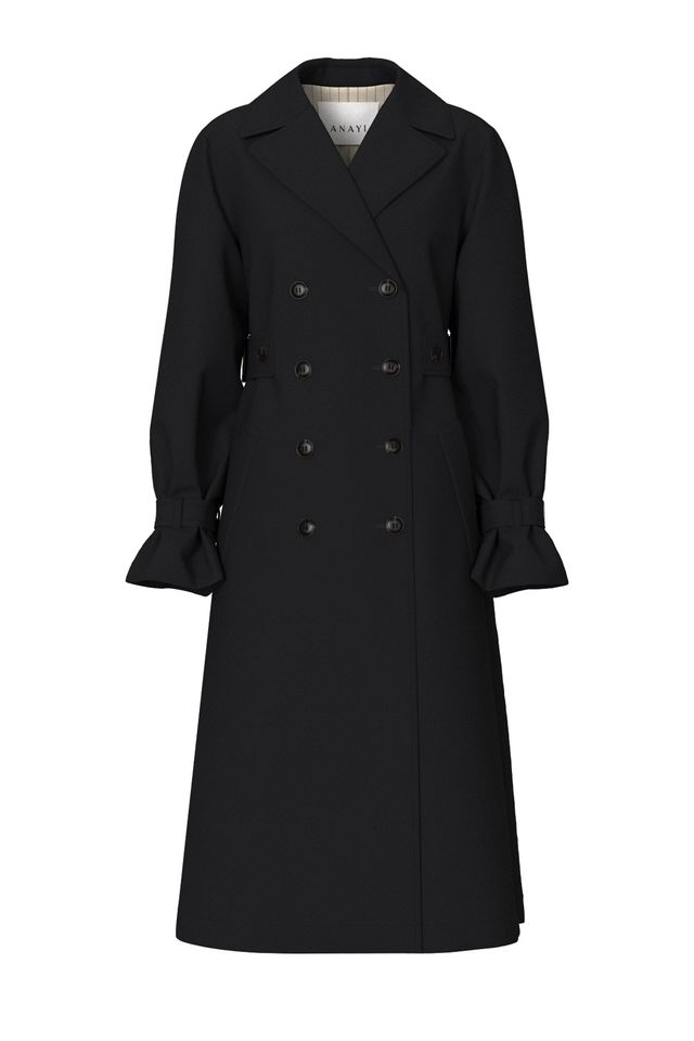 a black trench coat