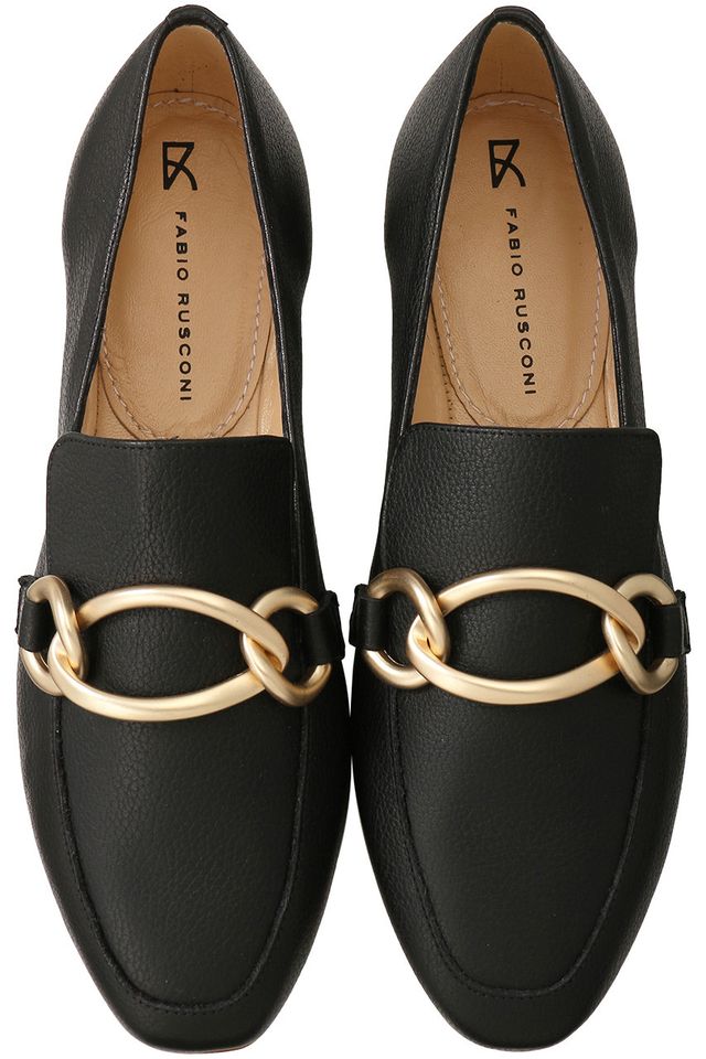 a pair of black and gold sandals