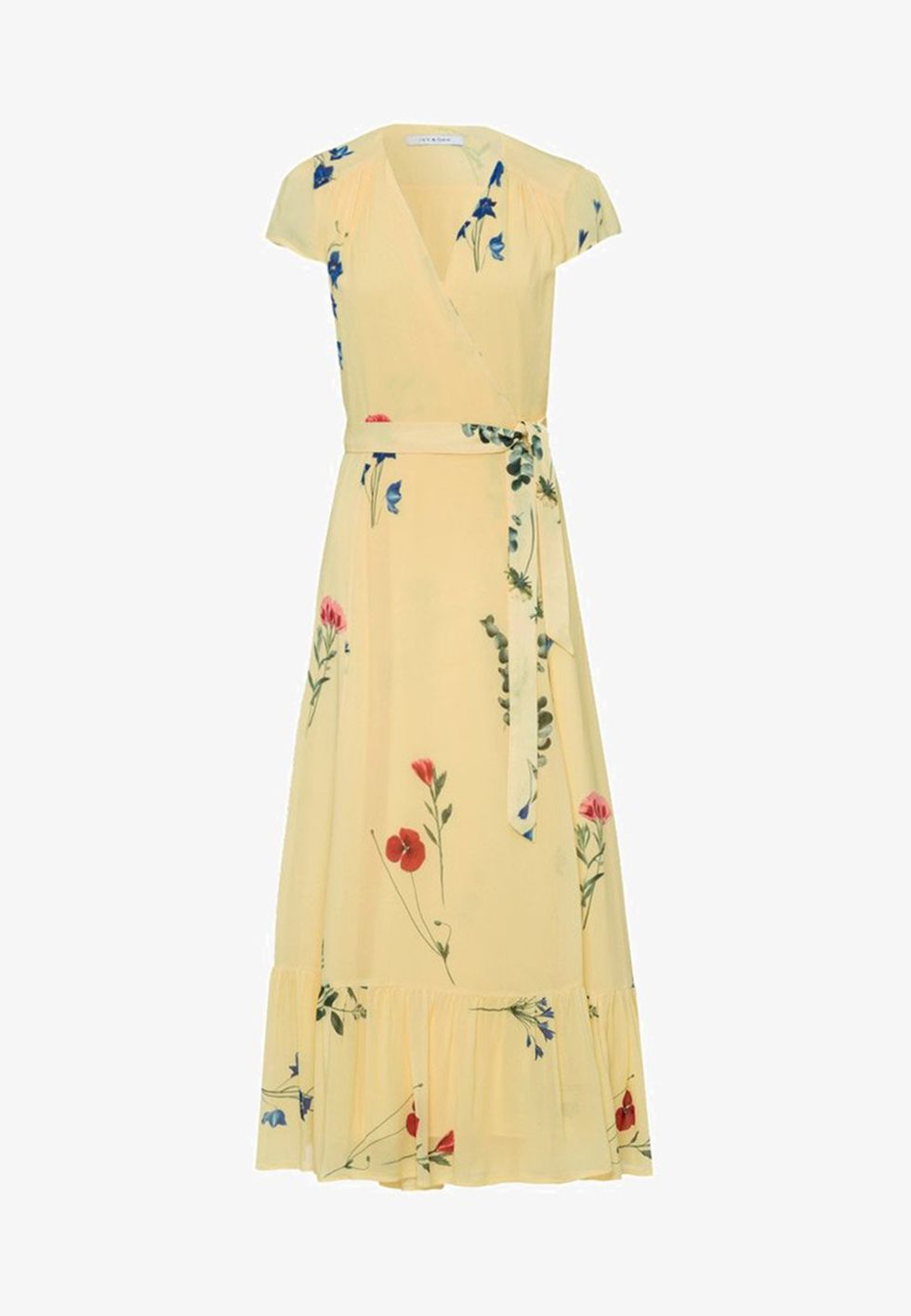 Clothing, Dress, Day dress, Yellow, Cocktail dress, Sleeve, Vintage clothing, Beige, Pattern, A-line, 