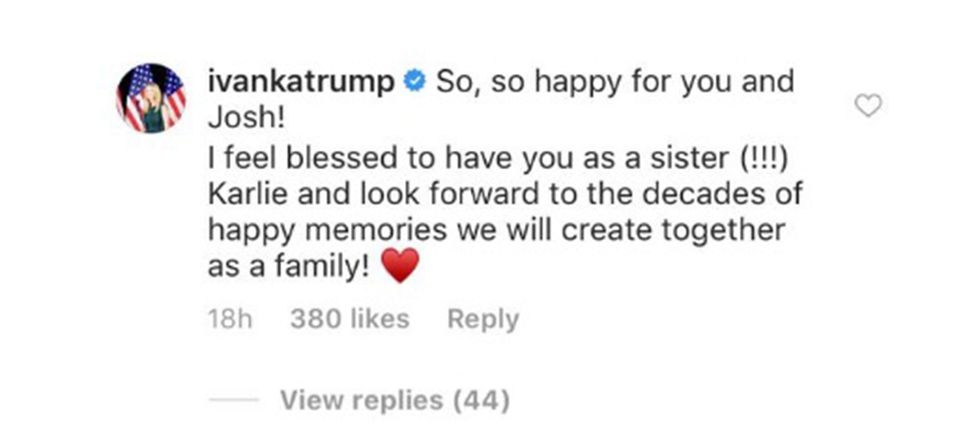 Ivanka Trump Instagram comment