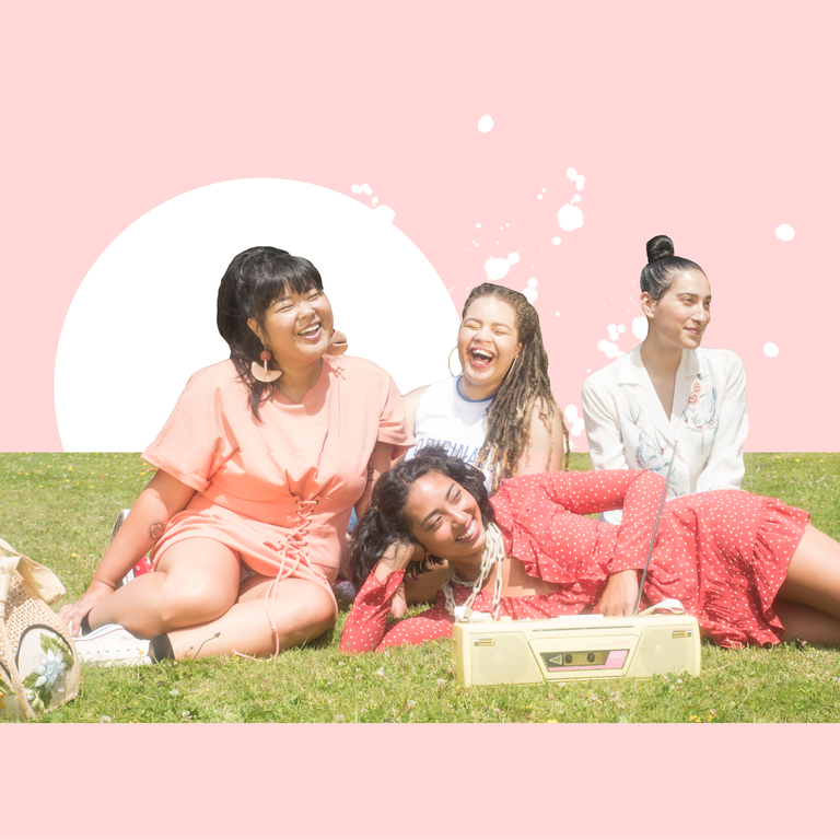 People, Fun, Pink, Event, Friendship, Sitting, Sharing, Happy, Family, Grass, 