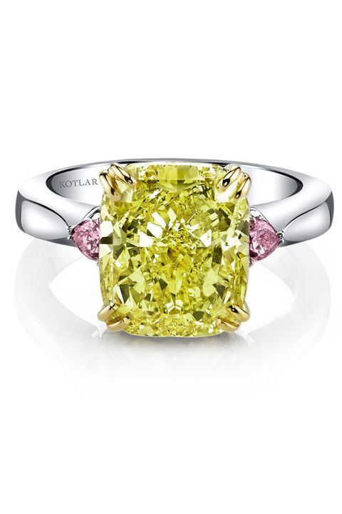 Yellow, Ring, Jewellery, Gemstone, Fashion accessory, Engagement ring, Diamond, Pink, Body jewelry, Platinum, 