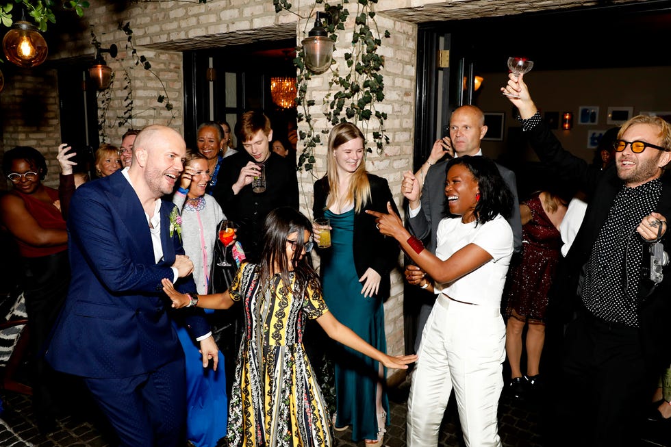 a group of people dancing