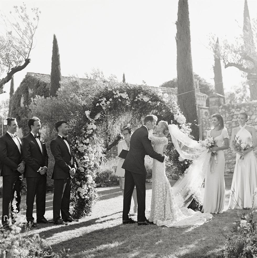 Photograph, Ceremony, Black-and-white, Monochrome photography, Bride, Wedding, Dress, Monochrome, Wedding dress, Event, 