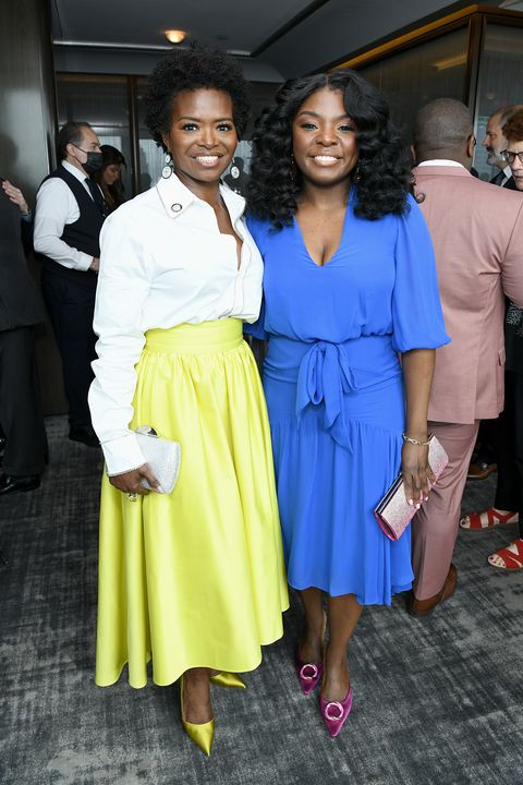 new york, new york   may 24 lachanze and joaquina kalukango attend the 75th annual tony awards nominees luncheon at the rainbow room on may 24, 2022 in new york city photo by jenny andersongetty images for tony awards productions