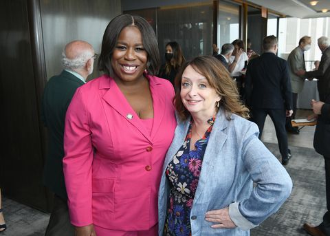 new york, new york   may 24 uzo aduba and rachel dratch attend the 75th annual tony awards nominees luncheon at the rainbow room on may 24, 2022 in new york city photo by jenny andersongetty images for tony awards productions