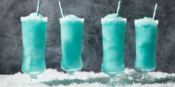 blue cocktail in a glass