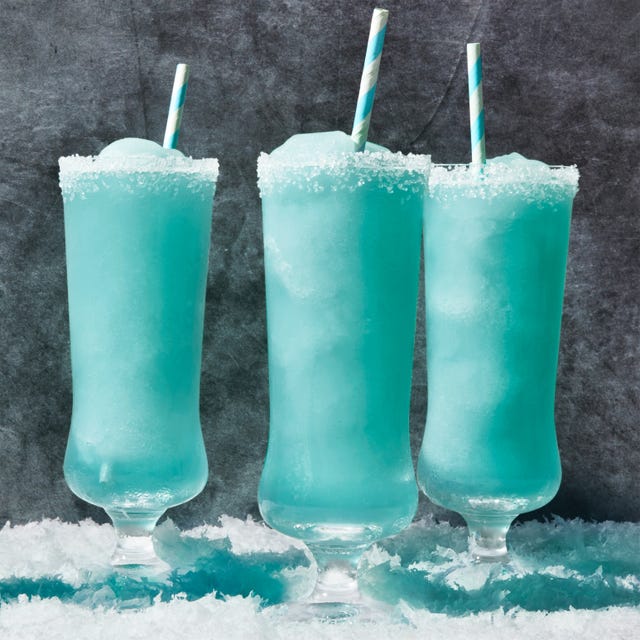 blue cocktail in a glass