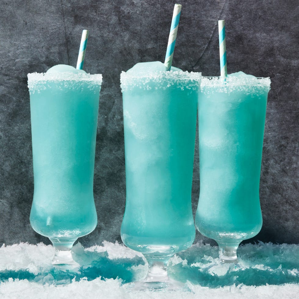 blue cocktail in a glass