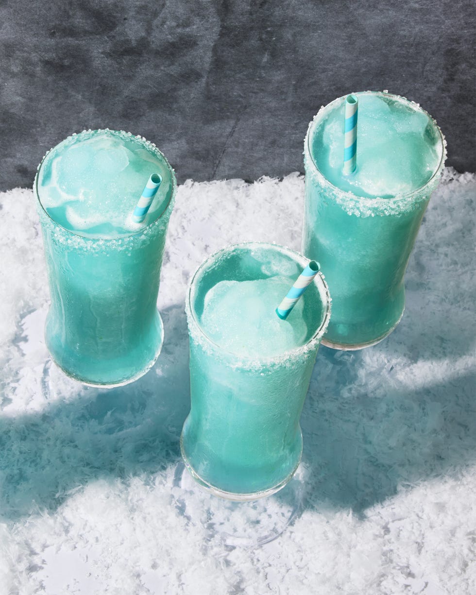 blue cocktail in a glass