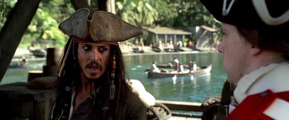 jack sparrow aboard the ship, pirates of the caribbean curse of the black pearl