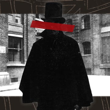 a man in a top hat with identity obscured, mitre square in london, map of whitechapel