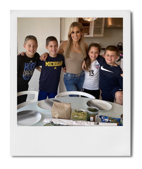 Jackie Goldschneider and children at the table