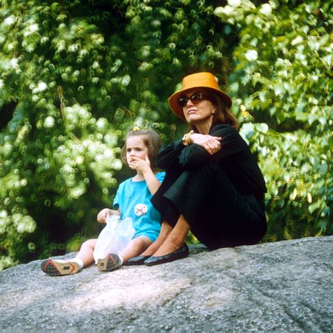 Jackie Kennedy and her granddaughter in Central Park 1992