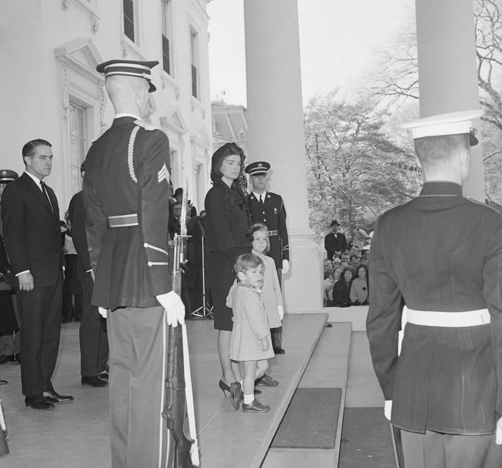 Jackie Kennedy and Children at Funereal Procession