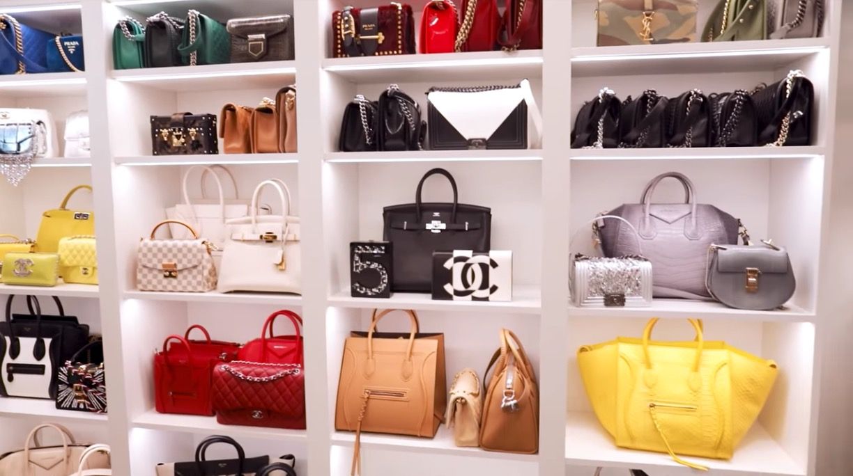 billionaire luxury bag closet