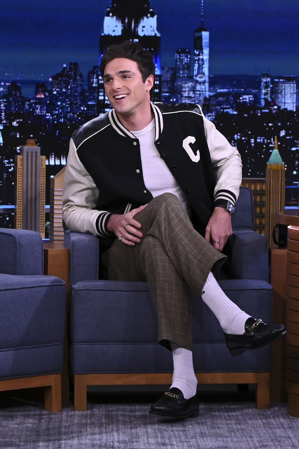 the tonight show starring jimmy fallon episode 1581 pictured actor jacob elordi during an interview on tuesday, january 11, 2022 photo by paula lobonbcnbcu photo bank via getty images