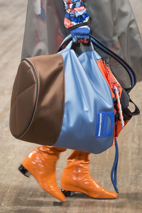 Orange, Bag, Electric blue, Fashion accessory, Leather, Baggage, 