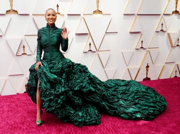 jada pinkett smith wears a jean paul gaultier dress on the 94th annual academy awards red carpet
